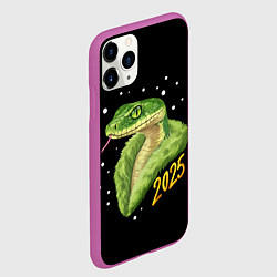 Чехол iPhone 11 Pro матовый Змея в шубе, цвет: 3D-фиолетовый — фото 2