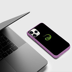 Чехол iPhone 11 Pro матовый Символ Нового 2025 года зеленая змея, цвет: 3D-фиолетовый — фото 2
