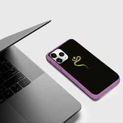 Чехол iPhone 11 Pro матовый Символ Нового 2025 года свернутая змея, цвет: 3D-фиолетовый — фото 2