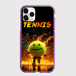 Чехол iPhone 11 Pro матовый Теннисный человечек, цвет: 3D-фиолетовый