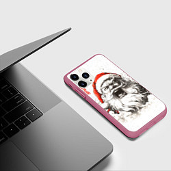 Чехол iPhone 11 Pro матовый Японский Санта - банзай, цвет: 3D-малиновый — фото 2