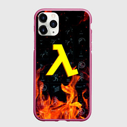 Чехол iPhone 11 Pro матовый Half life fere steel, цвет: 3D-малиновый