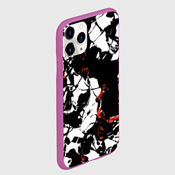 Чехол iPhone 11 Pro матовый Черно-красный камуфляж, цвет: 3D-фиолетовый — фото 2