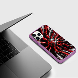 Чехол iPhone 11 Pro матовый Красно-белая инфекция, цвет: 3D-фиолетовый — фото 2