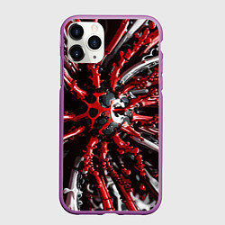 Чехол iPhone 11 Pro матовый Красно-белая инфекция, цвет: 3D-фиолетовый
