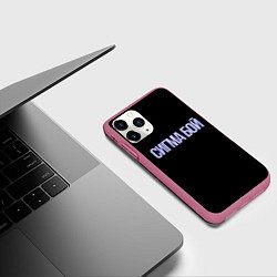 Чехол iPhone 11 Pro матовый Сигма бой, цвет: 3D-малиновый — фото 2