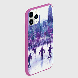 Чехол iPhone 11 Pro матовый Новогодний каток фиолетовые оттенки, цвет: 3D-фиолетовый — фото 2
