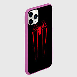 Чехол iPhone 11 Pro матовый Amazing SpiderMan, цвет: 3D-фиолетовый — фото 2