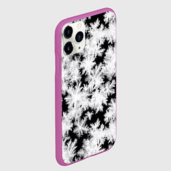 Чехол iPhone 11 Pro матовый Снежинки на стекле, цвет: 3D-фиолетовый — фото 2