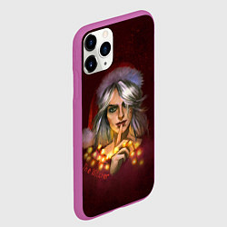 Чехол iPhone 11 Pro матовый Цирилла в шапке - The Witcher new year, цвет: 3D-фиолетовый — фото 2
