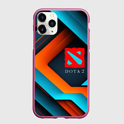 Чехол iPhone 11 Pro матовый Dota 2 абстракция из линий, цвет: 3D-малиновый