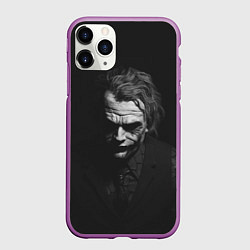 Чехол iPhone 11 Pro матовый Хит Леджер - Джокер, цвет: 3D-фиолетовый