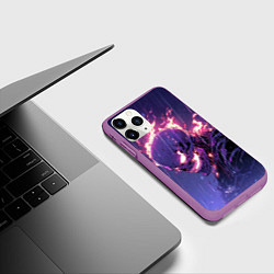 Чехол iPhone 11 Pro матовый Ghost Rider - Neon rain, цвет: 3D-фиолетовый — фото 2