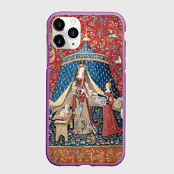Чехол iPhone 11 Pro матовый Гобелен из гостиной Гриффиндора, цвет: 3D-фиолетовый