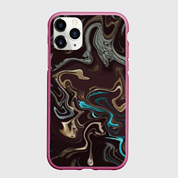 Чехол iPhone 11 Pro матовый Волна безумия, цвет: 3D-малиновый