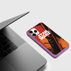 Чехол iPhone 11 Pro матовый Darth Vader - Star Wars, цвет: 3D-фиолетовый — фото 2