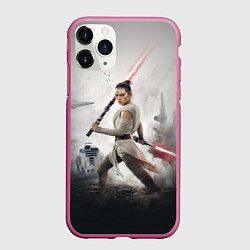 Чехол iPhone 11 Pro матовый Звездные войны - Рей Скайуокер, цвет: 3D-малиновый