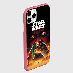 Чехол iPhone 11 Pro матовый Звездные войны - Скрытая угроза, цвет: 3D-малиновый — фото 2