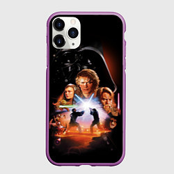 Чехол iPhone 11 Pro матовый Звездные войны - Месть ситхов, цвет: 3D-фиолетовый