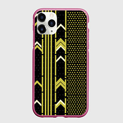 Чехол iPhone 11 Pro матовый Закулисье классика на чёрном фоне, цвет: 3D-малиновый
