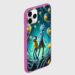 Чехол iPhone 11 Pro матовый Морти и Рик в пещере ужасов, цвет: 3D-фиолетовый — фото 2