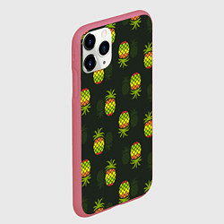 Чехол iPhone 11 Pro матовый Ананасовый паттерн, цвет: 3D-малиновый — фото 2