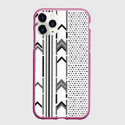 Чехол iPhone 11 Pro матовый Закулисье чёрно-белое, цвет: 3D-малиновый