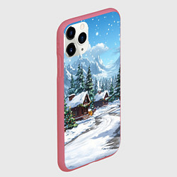 Чехол iPhone 11 Pro матовый Новогоднее настроение, цвет: 3D-малиновый — фото 2