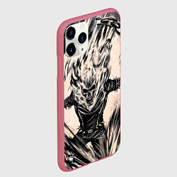 Чехол iPhone 11 Pro матовый Ghost Rider, цвет: 3D-малиновый — фото 2