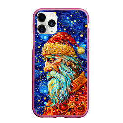 Чехол iPhone 11 Pro матовый Santa Claus: pop-art-brut-nouveau pointillism, цвет: 3D-малиновый