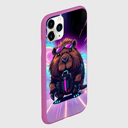 Чехол iPhone 11 Pro матовый Капибара нео, цвет: 3D-фиолетовый — фото 2