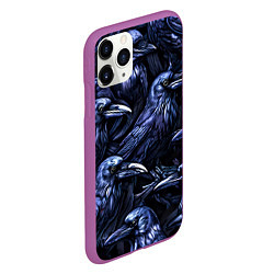 Чехол iPhone 11 Pro матовый Черные вороны, цвет: 3D-фиолетовый — фото 2