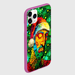 Чехол iPhone 11 Pro матовый Ded Moroz: pop-art-brut-nouveau pointillism, цвет: 3D-фиолетовый — фото 2