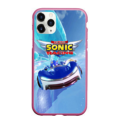 Чехол iPhone 11 Pro матовый Team Sonic racing - speed, цвет: 3D-малиновый