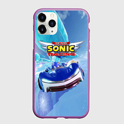 Чехол iPhone 11 Pro матовый Team Sonic racing - speed, цвет: 3D-фиолетовый