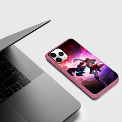 Чехол iPhone 11 Pro матовый Эпический Луффи в Новый Год - Ван Пис, цвет: 3D-малиновый — фото 2
