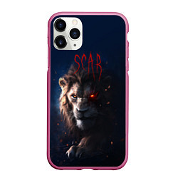 Чехол iPhone 11 Pro матовый The Lion King - Scar, цвет: 3D-малиновый