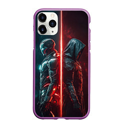 Чехол iPhone 11 Pro матовый Доктор Дум - Железный Человек, цвет: 3D-фиолетовый