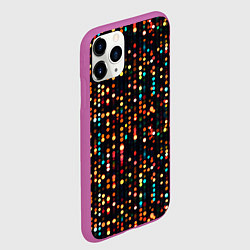 Чехол iPhone 11 Pro матовый Мерцающие новогодние гирлянды, цвет: 3D-фиолетовый — фото 2