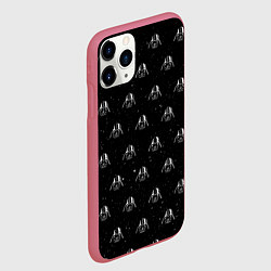 Чехол iPhone 11 Pro матовый Дарт Вейдер паттерн, цвет: 3D-малиновый — фото 2
