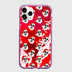 Чехол iPhone 11 Pro матовый Funny Santa clown Art in blood, цвет: 3D-фиолетовый