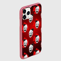 Чехол iPhone 11 Pro матовый Funny clown Art in blood, цвет: 3D-малиновый — фото 2