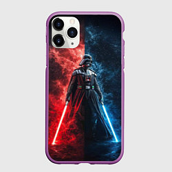 Чехол iPhone 11 Pro матовый Дарт Вейдер - две стороны силы, цвет: 3D-фиолетовый