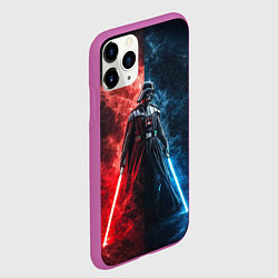 Чехол iPhone 11 Pro матовый Дарт Вейдер - две стороны силы, цвет: 3D-фиолетовый — фото 2