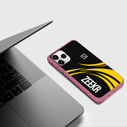 Чехол iPhone 11 Pro матовый Zeekr - yellow color, цвет: 3D-малиновый — фото 2