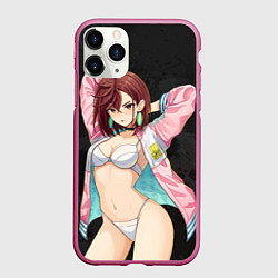 Чехол iPhone 11 Pro матовый Momo Ayase, цвет: 3D-малиновый