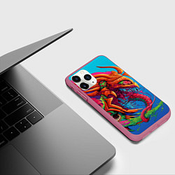 Чехол iPhone 11 Pro матовый Скоростной зверь монстр, цвет: 3D-малиновый — фото 2