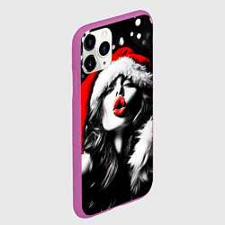 Чехол iPhone 11 Pro матовый Снегурочка - воздушный поцелуй, цвет: 3D-фиолетовый — фото 2