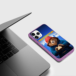 Чехол iPhone 11 Pro матовый Приключения Паддингтона, цвет: 3D-фиолетовый — фото 2