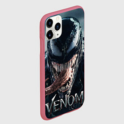 Чехол iPhone 11 Pro матовый Venom head with tongue, цвет: 3D-малиновый — фото 2